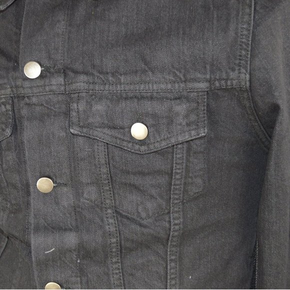 Men's Black ''Heavy Duty'' Denim Button Front Jacket - Picture 2 of 3